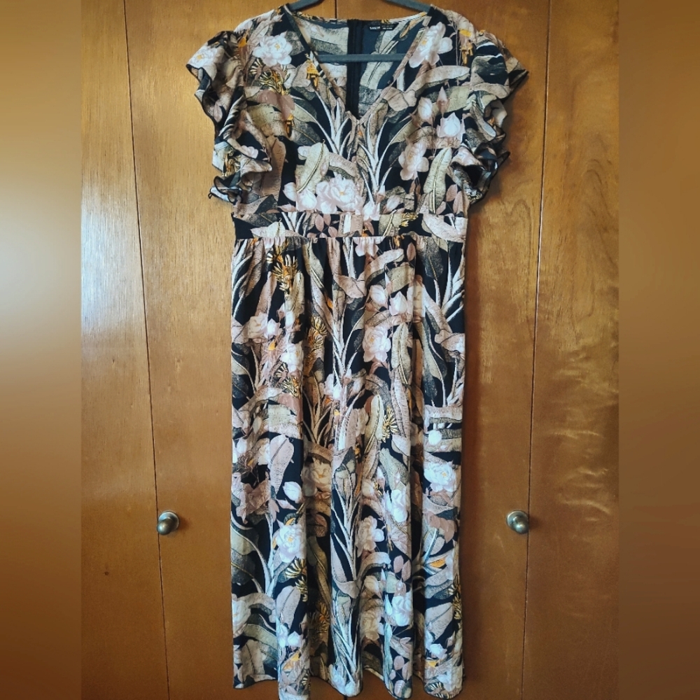 Shein Floral Print Maxi Dress Size 12
